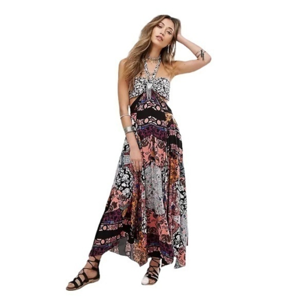 Free People California Love Boho Sexy Bandeau Maxi Dress $228 NWT Sz 0
